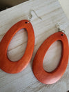 Ovaled Color Wood Earrings