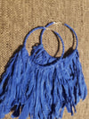 Royal Blues Fabric Hoop Tassels