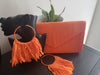 Orange Hype Matching Tassel Hoops Clutch Set